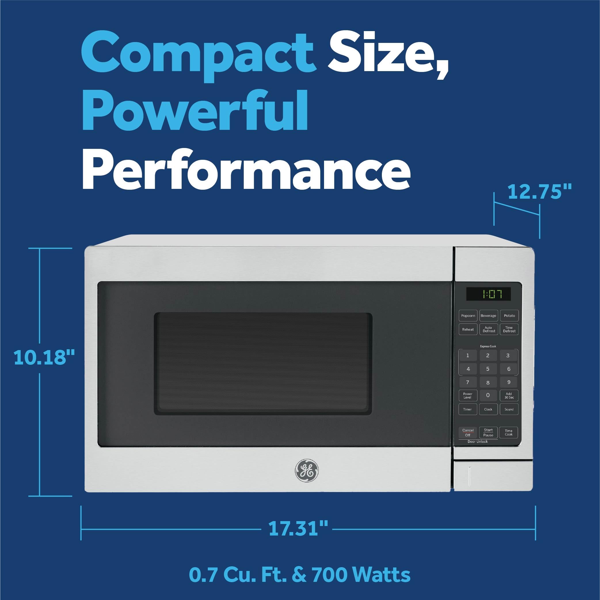 Amazon.co.jp: GE GCST07N1WSS 電子レンジ、700ワット 6つの自動調理