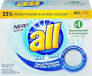 all Free Clear Laundry Detergent Powder (52-Ounce, 6-Case)