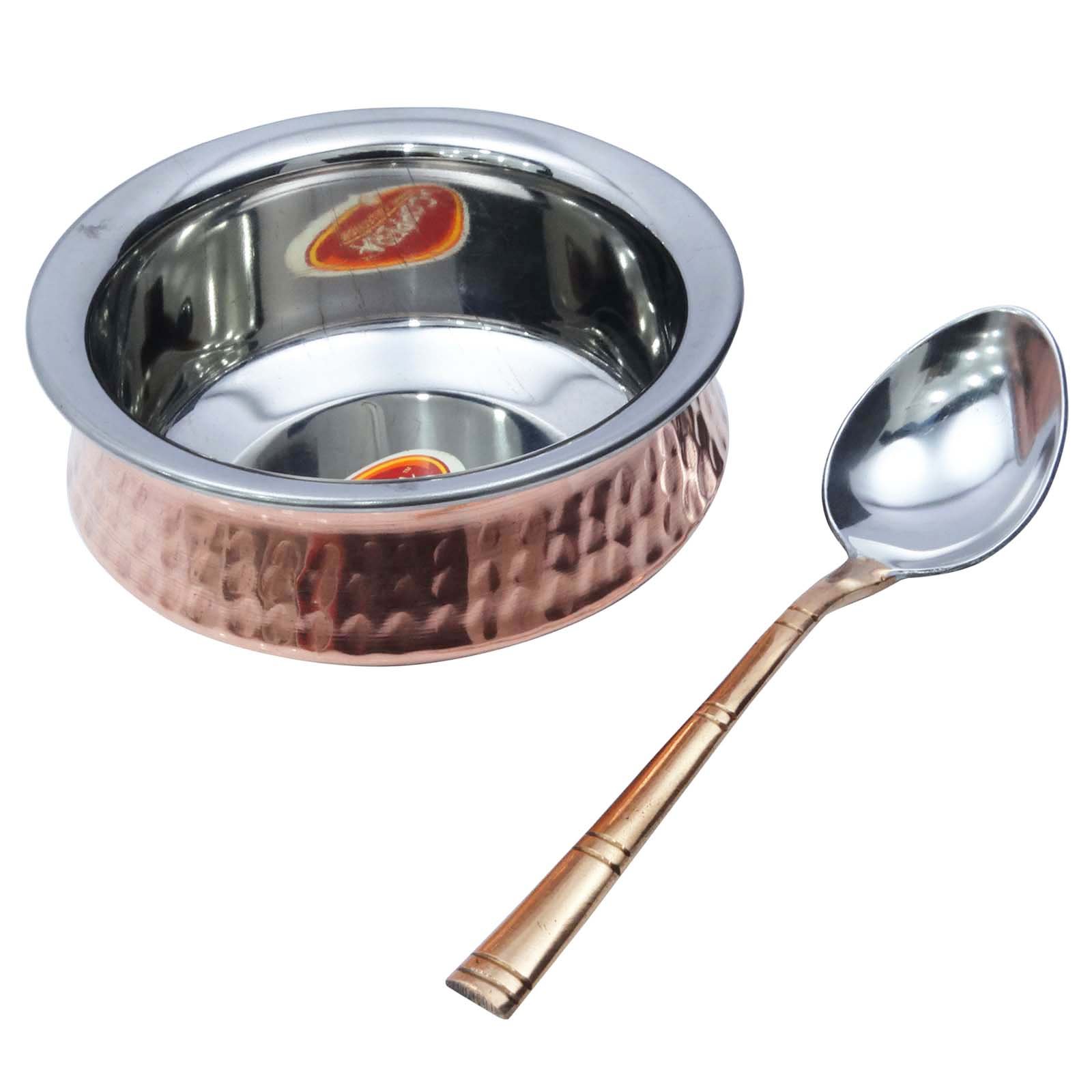 Set De Couverts Traditionnels Indiens IBA - Cuivre Et Acier, 5 Pièces, Design Authentique