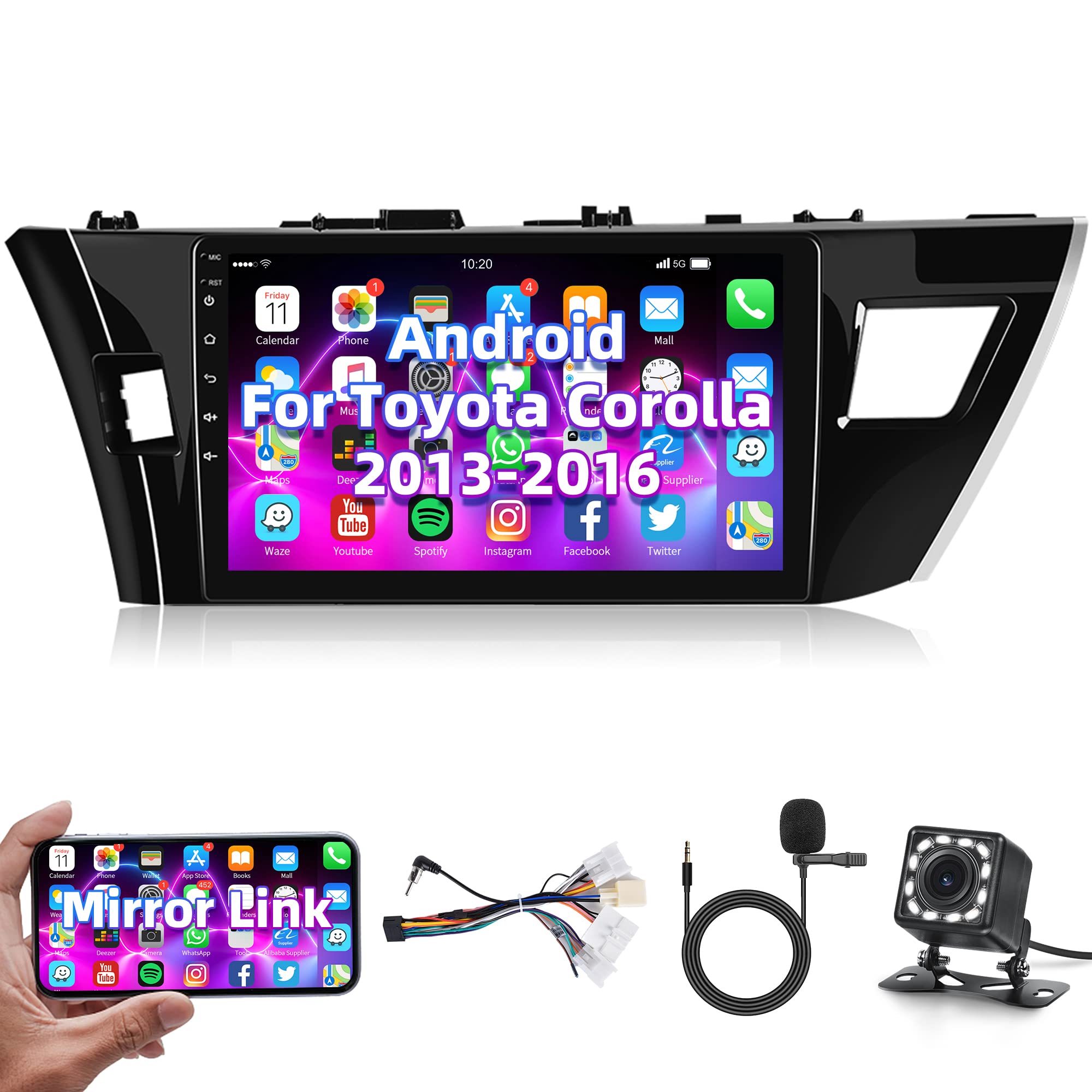 Buy Double Din Car Stereo Android Touch Screen, 10 inch Car Radio with