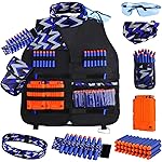Kids Tactical Vest Kit for Nerf Gun N-Strike Elite Series, Vest for Nerf Series with Refill Darts, Dart Pouch, Reload Clip, Tactical Mask, Wrist Band and Protective Glasses for 5-14 Year Boys Girls