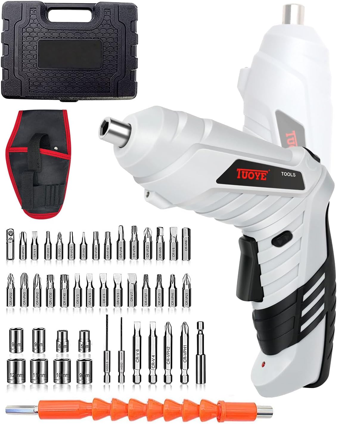 KALAHOL 47 Piece Electric Screwdrivers Cordless, 3.6V Rotatable 90