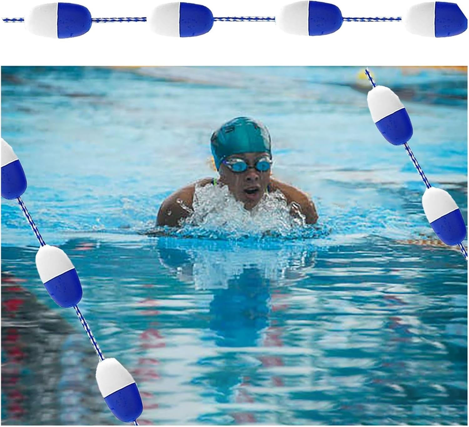 High Visibility Pool Safety Rope with Hooks - Durable Float Line for Securing Water Areas in Parks, Hotels, and Homes - Essential Safety for Parents and Families