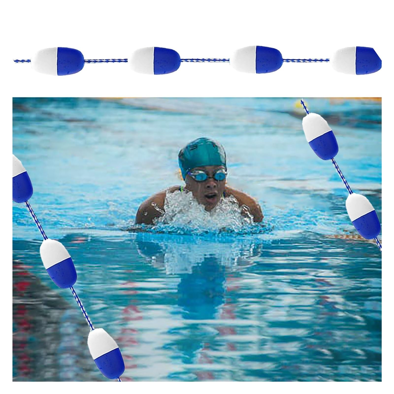 Corde de sécurité de piscine anti-danger en nylon avec crochets de séparation pour grand bain