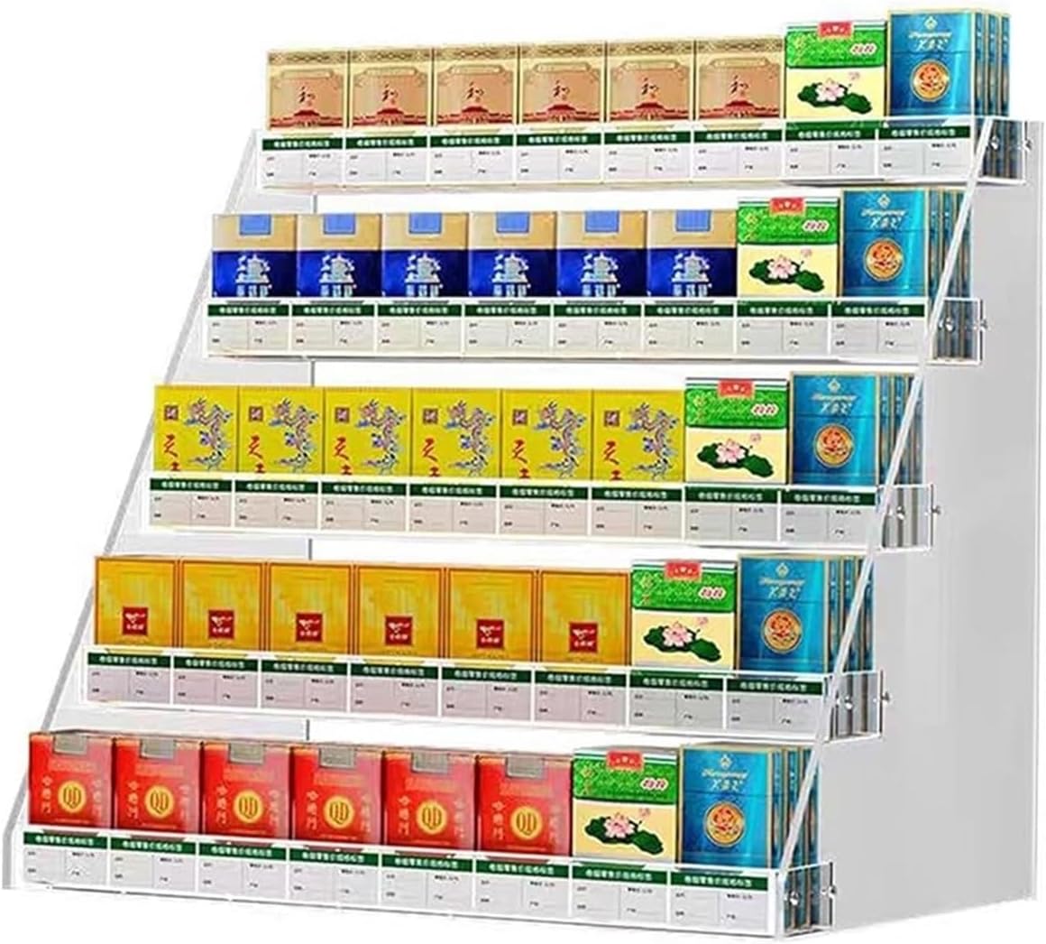 Wall Mounted Cigarette Display Rack, Acrylic Retail Showcase for Supermarkets & Convenience Stores, Portable Cigarette Matchbook Case, 29.5x16x21.8 cm