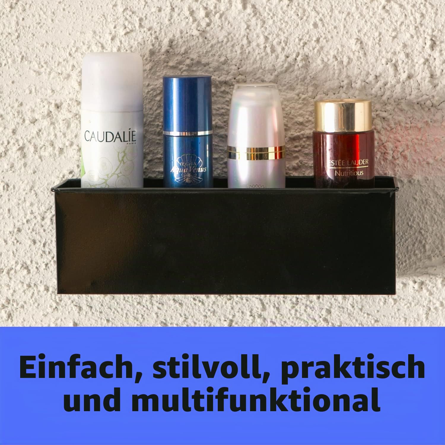 LáLáGreen Wand-Pflanzgefäß, 30,5 cm, große Wandhalterung, Sukkulenten-Übertöpfe, schwarz, Wandbehang, rechteckig, Metall, Blumentopf, Fenster, Pflanzkasten, Zaungeländer, minimalistisches schwebendes
