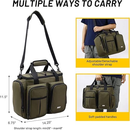 Miniatura 5 de MIER Lonchera para hombres de alta resistencia con 20 latas, bolsa de almuerzo grande aislada a prueba de fugas con múltiples bolsillos para mujeres