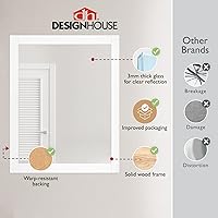 Vista 3 de Design House 547216-WHT Shorewood - Decoración de pared rectangular con marco de madera tradicional, para sala de estar, dormitorio, espejo