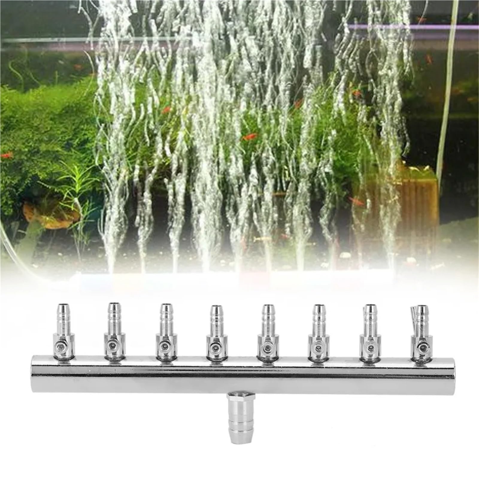 Aquarium-Luftventil aus Edelstahl, 8-Wege/12-Wege, Chrom-Kupfer-Sauerstoffrohr-Verteiler, Metallkonstruktion für Pumpen, Raumluftsysteme (12-Wege)