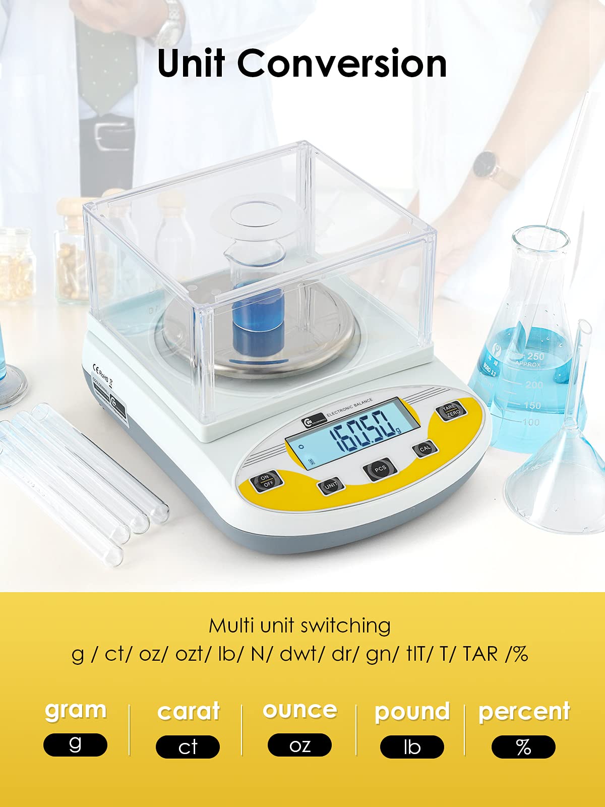 CGOLDENWALL Precision Lab Scale 600gX0.01g Analytical Electronic