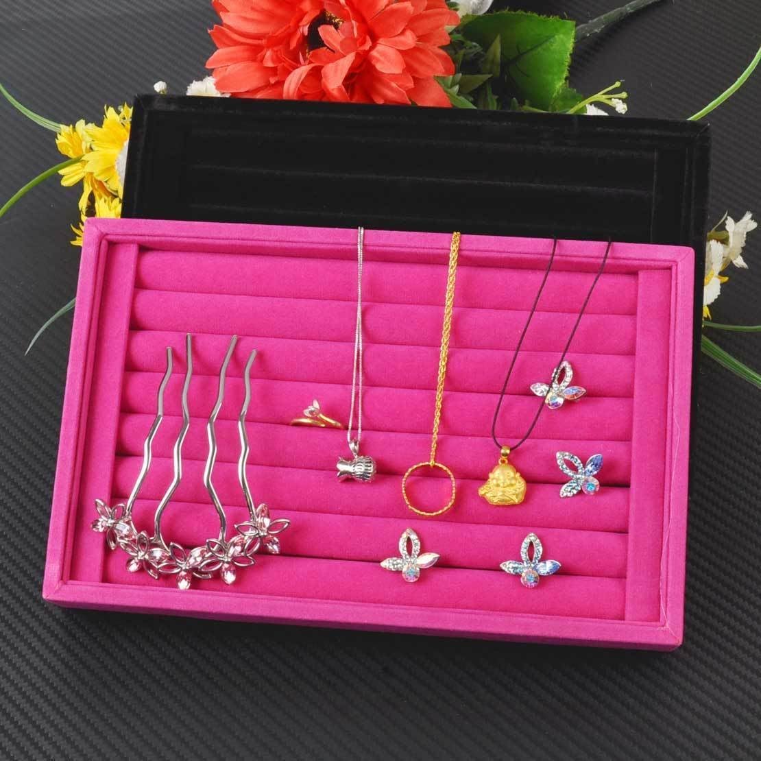 Velvet Insert Jewelry Earing Ring Organizer Holder Soft Cushion Slot Ideal For Finger Ring, Ear Stud, Display Box Can Show Earrings And Ring.