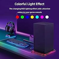 Vista 9 de RGB LED Stand for Xbox Series X S DOBEWINGDELOU Lights Up Vertical Stand Version 2.0 withIRRemoteAppControl 7 Color 300 Lighting Effects Music Sync