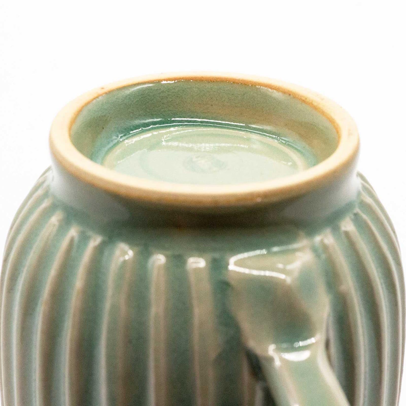 Amazon.co.jp: 前謙 京焼 清水焼 安藤 稔 マグカップ 250ml 緑釉三島彫