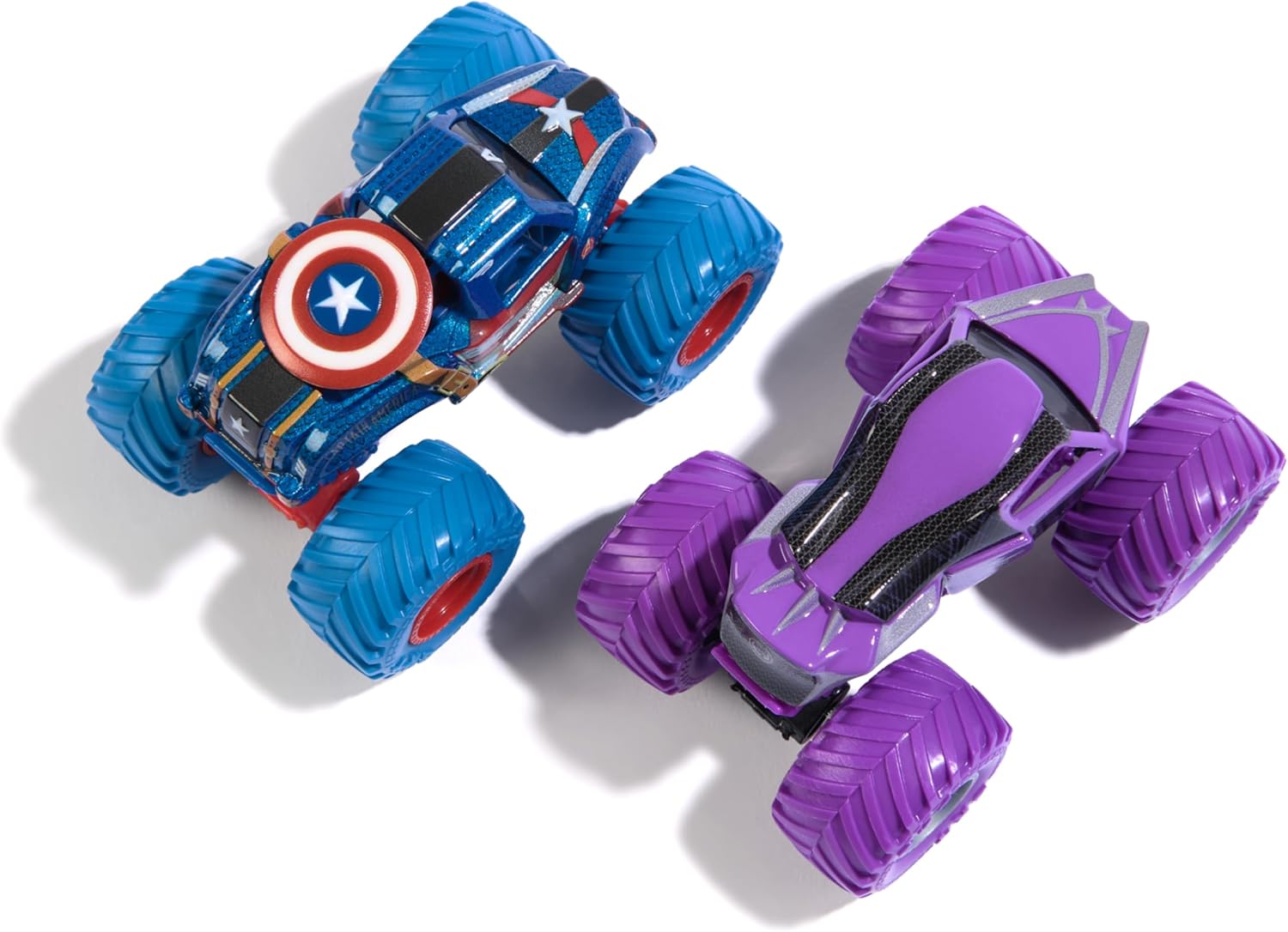Monster Jam, Marvel Official Captain America Vs. Black Panther Die-Cast Monster Trucks, 1:64 Scale, Kids Toys for Boys and Girls Ages 3 and up image 5