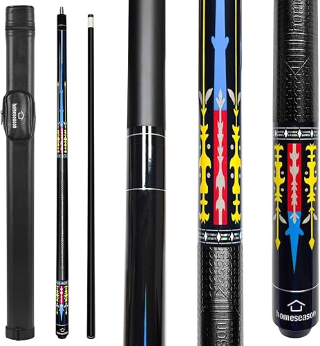 Miniatura 6 de HomeSeason 58" Pool Cue Stick 18oz Billiard Maple Wood 13mm Tip Cue Sticks Professional Low Deflection Pool Sticks with Cue Case