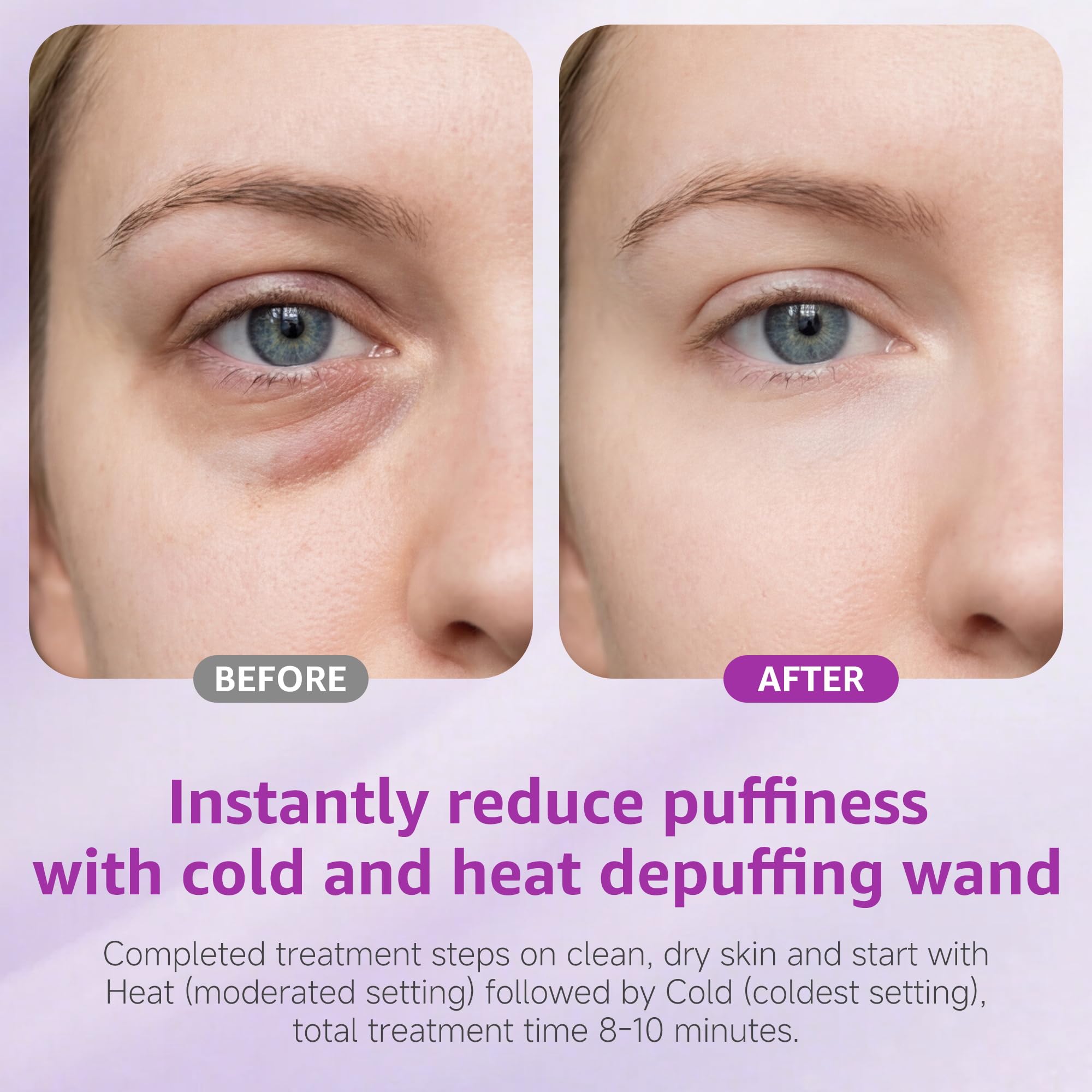 Depuffing Wand for Eyes & Face, 2-in-1 Cold & Heat Eye & Facial Massager