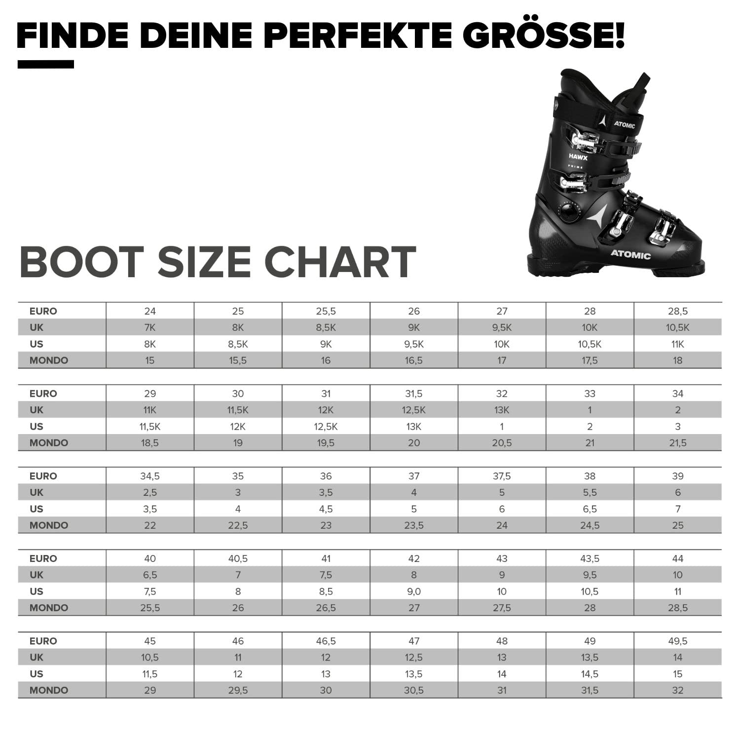 ATOMIC HAWX Prime W Skischuhe Frauen - Alpin-Skischuh in Schwarz - Boots mit 3D Knöchel & Ferse für präzisen Sitz - mittelbreite Skistiefel für Anfänger