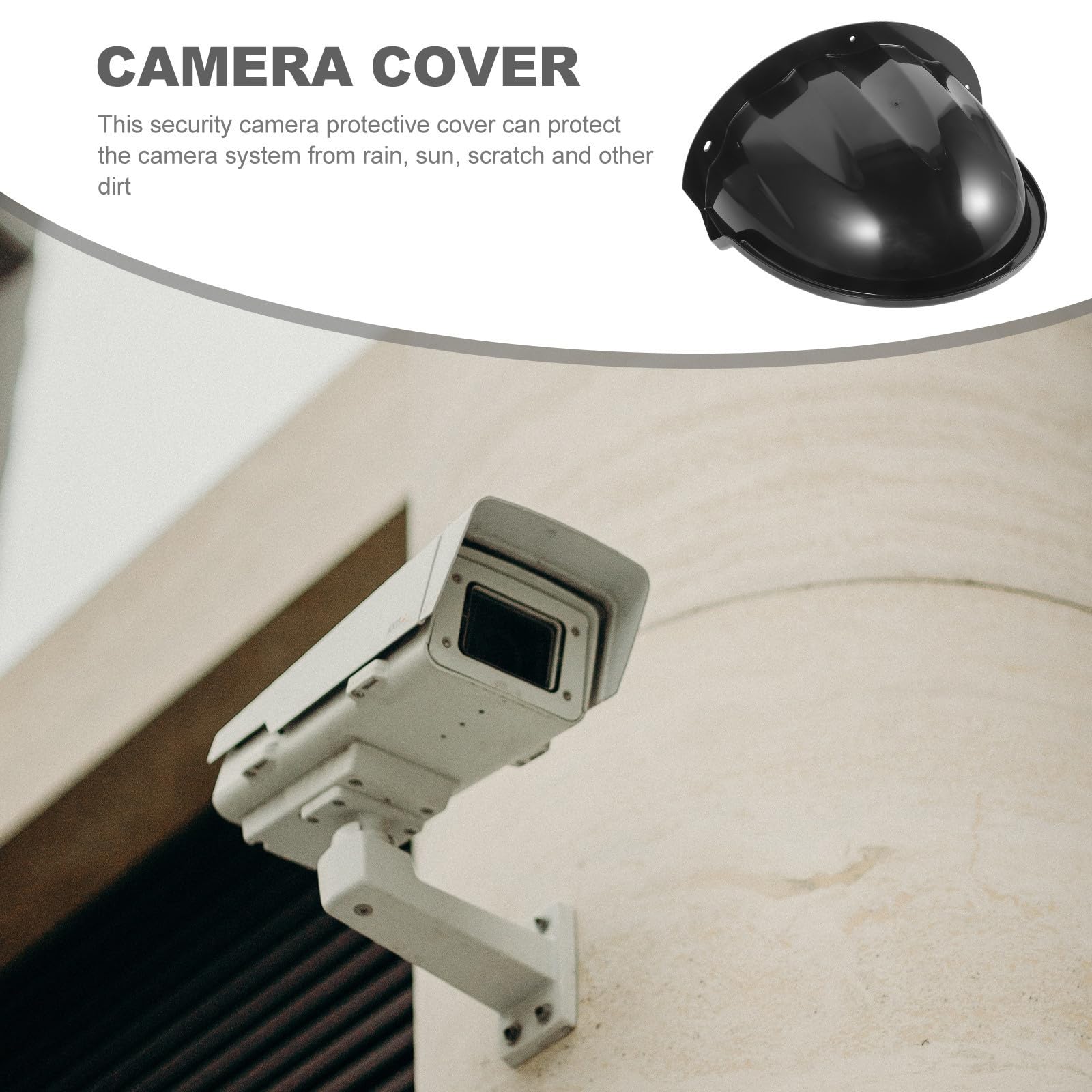Cache-caméra Résistant à la Déformation de Sécurité Extérieur en ABS Noir, Protection Pluie et Soleil, Résistant la Déformation, Design Simple et Élégant pour Système de Caméra