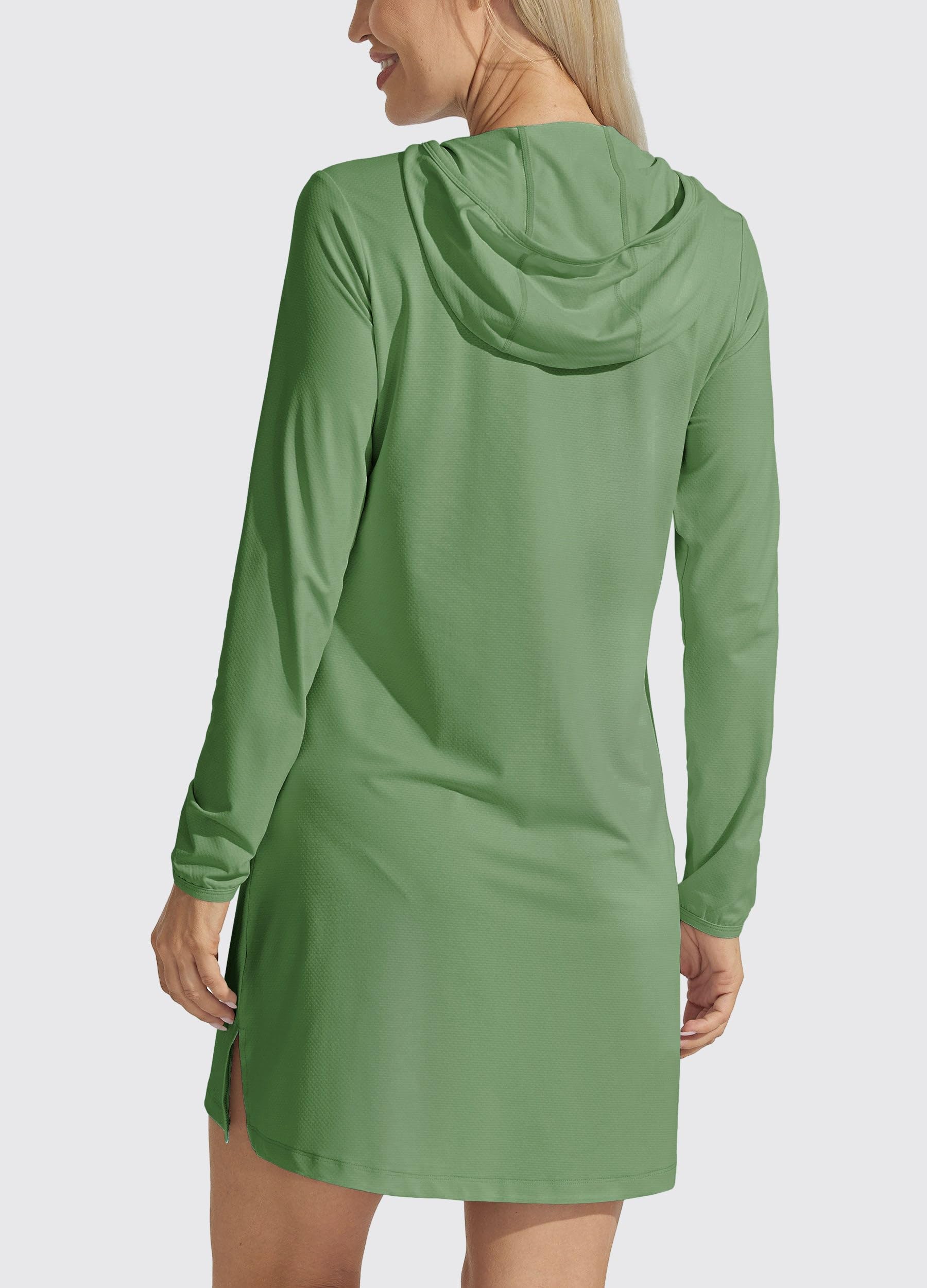 Willit Protezione solare UPF 50+ da donna, costume da bagno lungo con cappuccio SPF