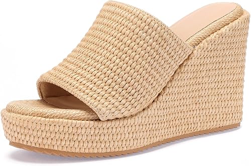 VICKI·VICKI Women's Platform Sandals Wedge Ankle Strap Open Toe Sandals