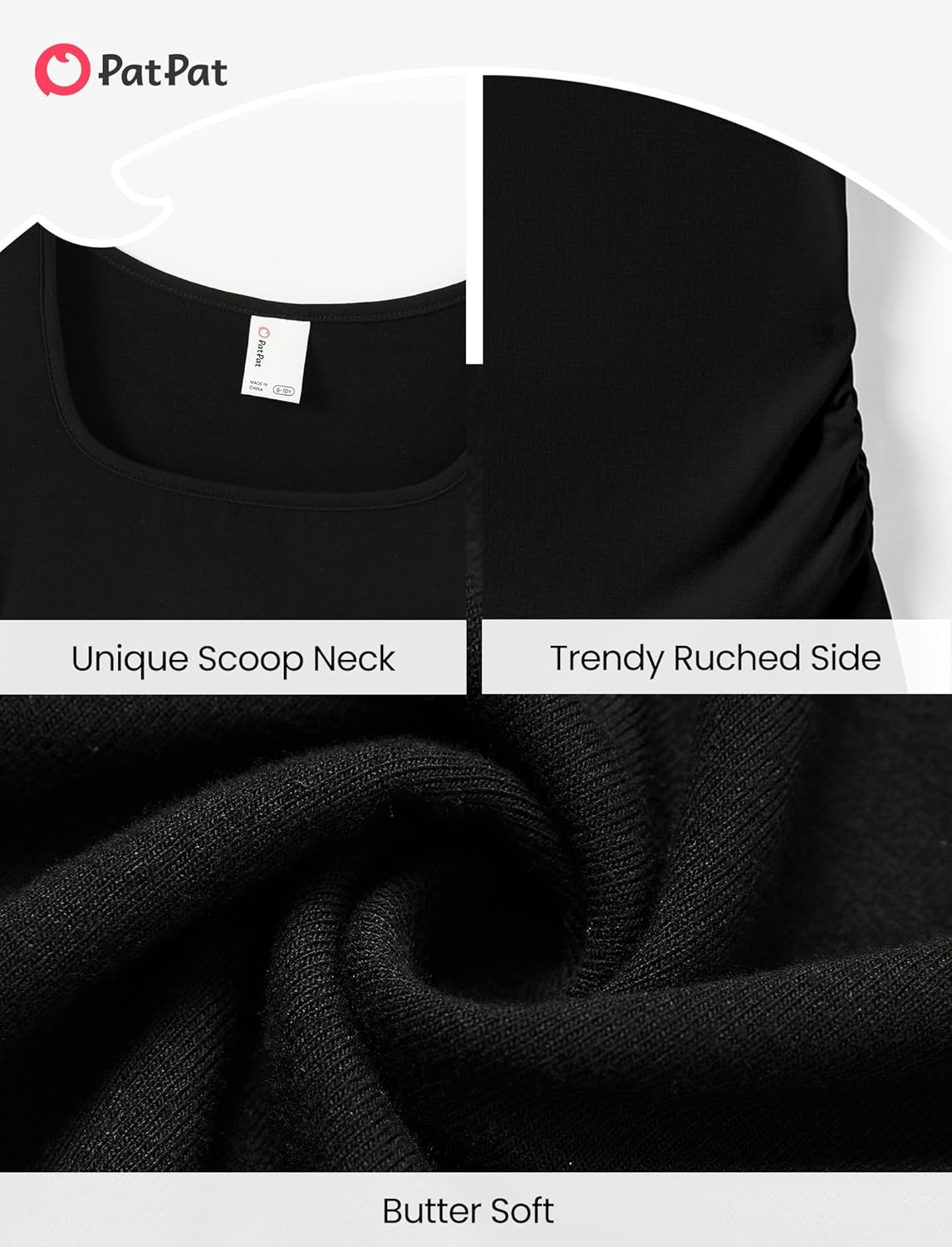 PATPAT Girls Short Sleeve Shirts Slim Fit Scoop Neck Basic Tees Summer Casual Clothes Base Layer Tops for Girl 5-16 Years - Image 6