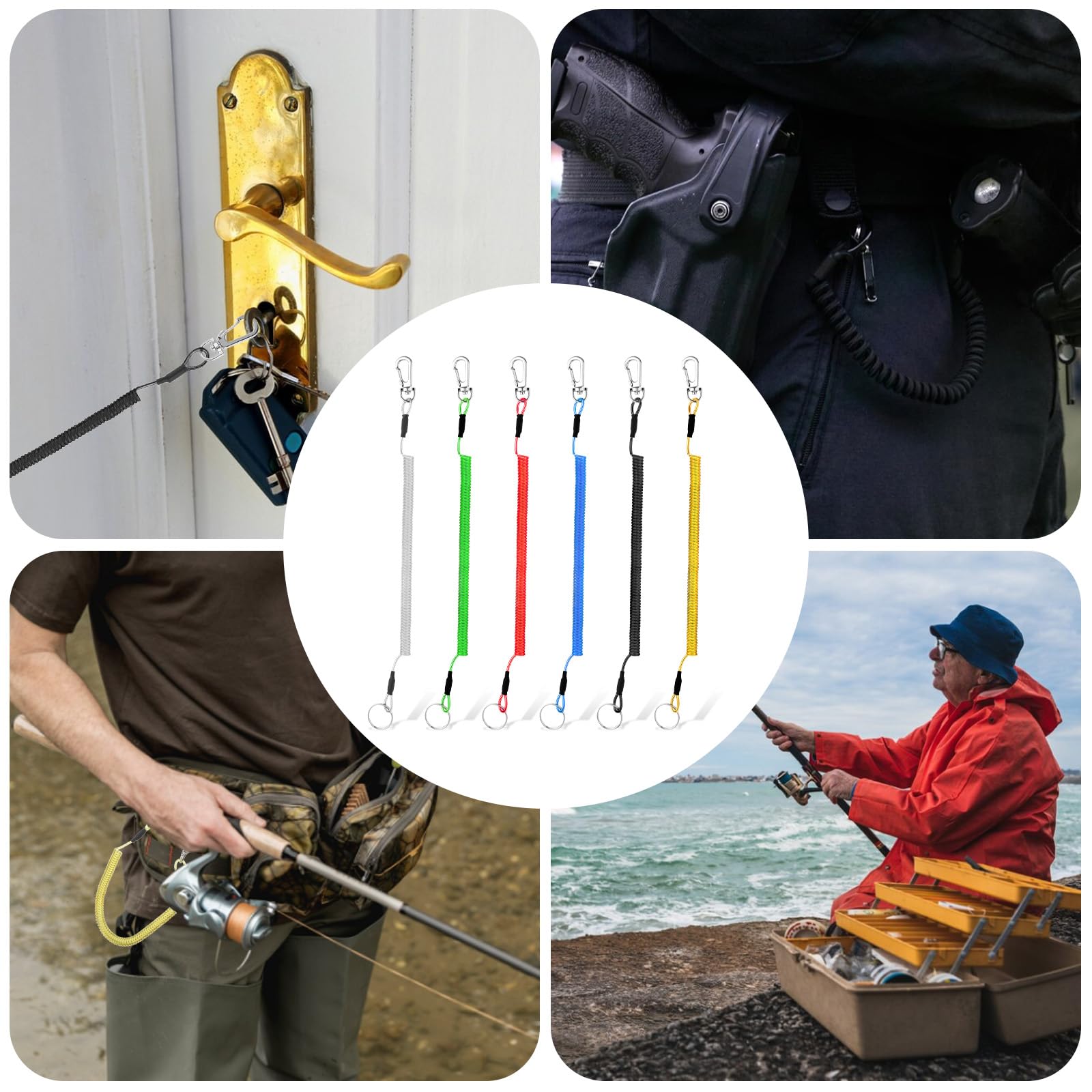 Amazon.com : 6 Pcs Fishing Lanyard Tool Tether Fly Fishing Lanyard with  Safety Retractable Coiled Tether for Hand Tools Pliers Boating Accessories.  : Sports & Outdoors