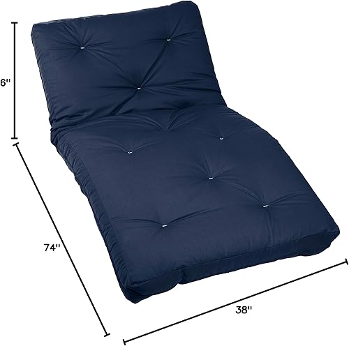 Miniatura 232 de Poly Solid - Colchón de futón completo, 8 pulgadas, color azul polvoriento Negro -,Azul,rosado (Blush Pink),Borgoña,Burnt orange,2-Burnt