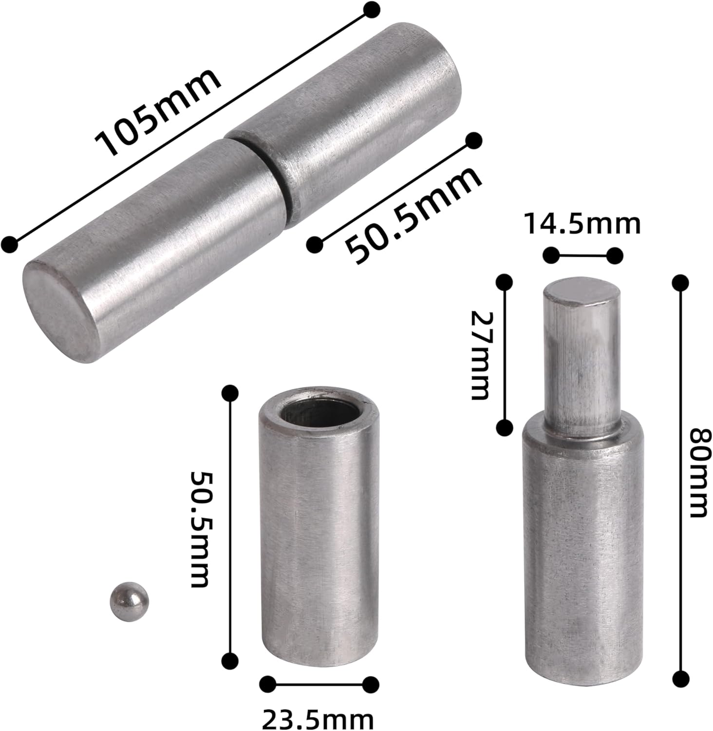12 Pcs Heavy Duty Gate Hinges - 4 1" Weldable Barrel Hinge, Suitable for Iron Doors & Metal Gates, Capacity 1200 Lbs