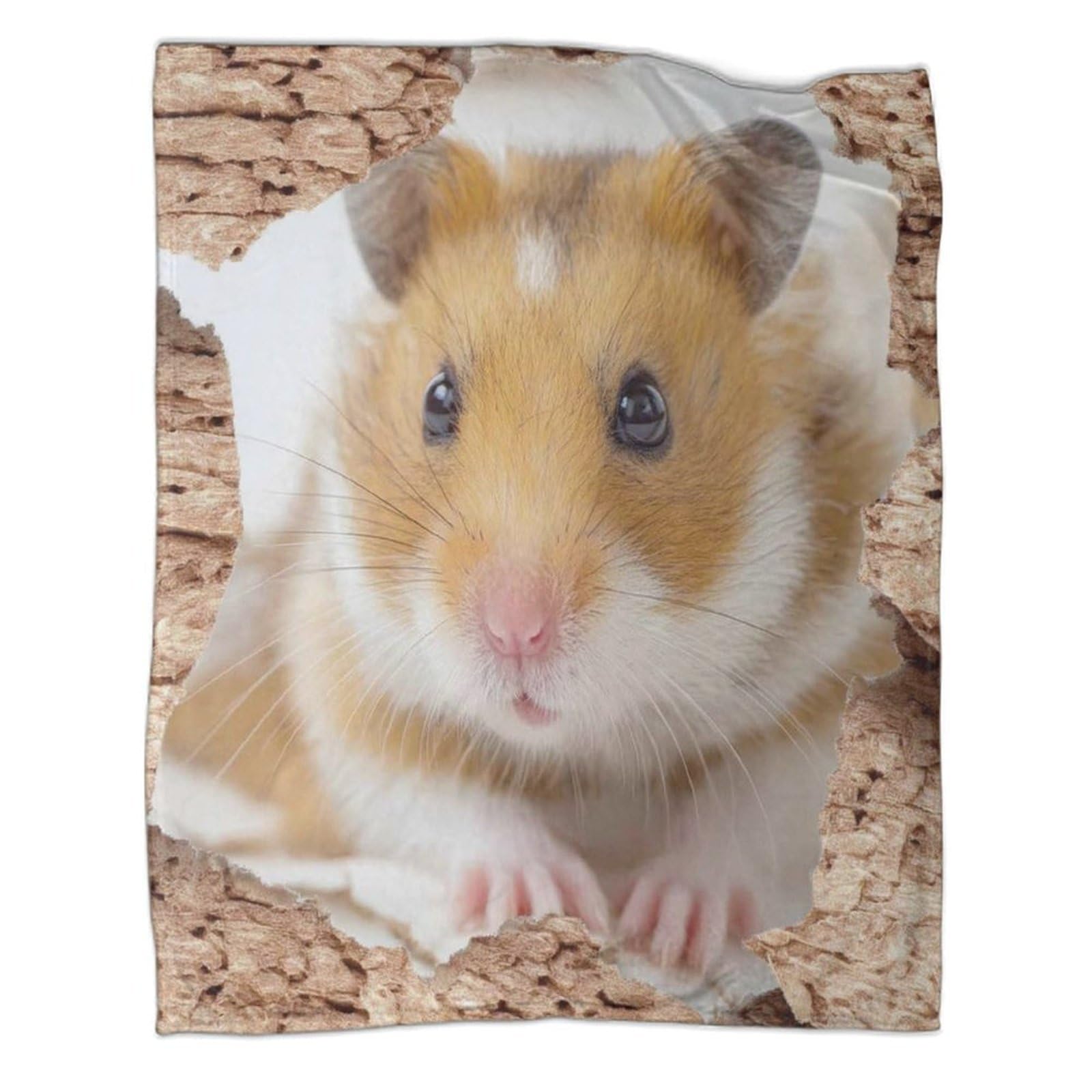 stampa 3D carino hamster coperta da viaggio microfibra biancheria da letto leggera e morbida plaid da viaggio compatto anti-pilling per viaggi animal fotografia 70×80inch(180x200cm)
