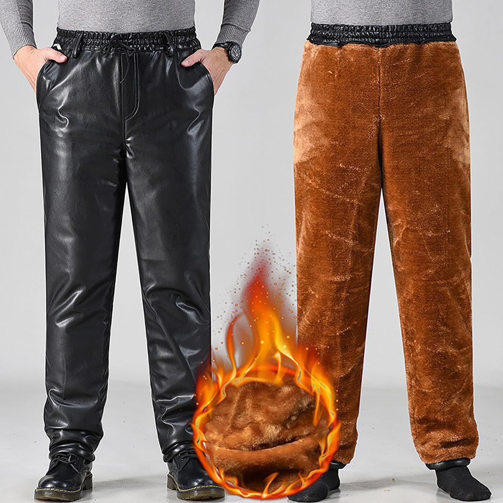 Générique Pantaloni invernali casual antivento isolanti termici per moto da lavoro, vestibilità ampia, spessi e caldi, per la guida all'aperto e giornaliera