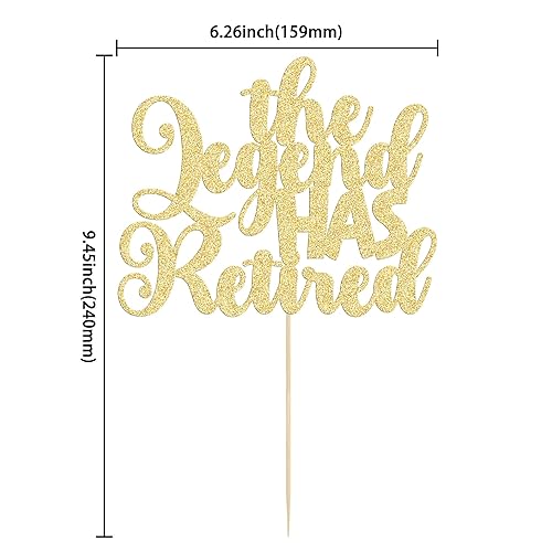 Miniatura 2 de Gyufise 1 pieza de decoración de pastel con purpurina de The Legend Has Retired con purpurina We Will Miss You Cake Pick Tension Pension Cake Decor