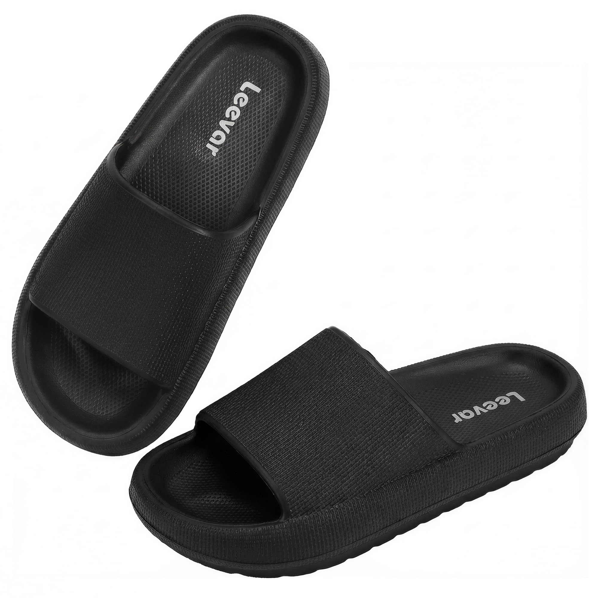 Leevar Cloud Slides for Women and Men - Soft, Comfy, Relax Cloud Slippers, Thick Sole, Non-slip Slides for Men, Easy to Clean, Shower, Swimming, Beach
