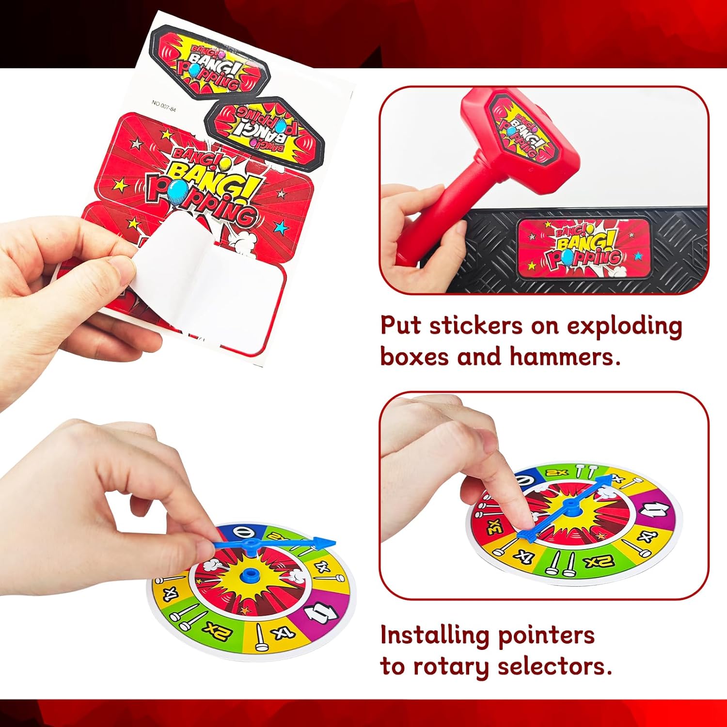Zddaoole Balloon Pop Game,Blast Box Board Games Explosion Balloon Popping Desk Game for Family Parties