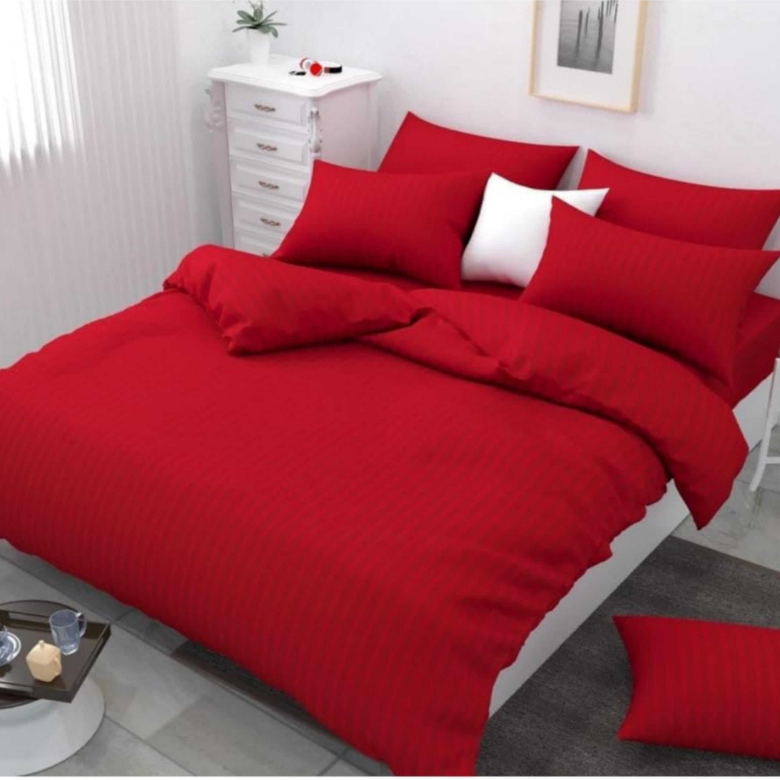 Cotton Stripped Duvet Cover/Razai Cover/Quilt Cover for Double Bed King with Zipper (Dohars) 90x100 inch-image-26
