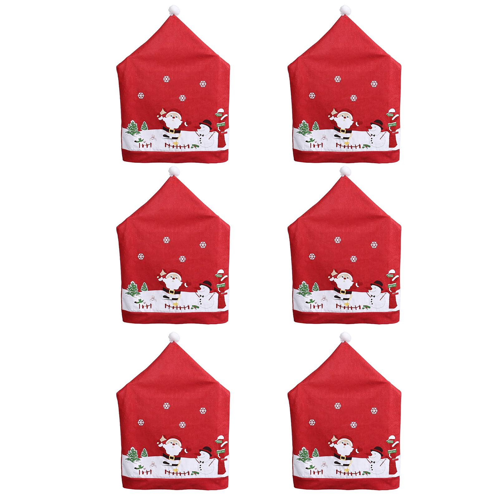 Kalttoy Santa Design Chair Back Covers Soft Nonwoven Fabric Universals for Home Restaurant Christmas Holiday Decorations Santa Cap Chair Protectors