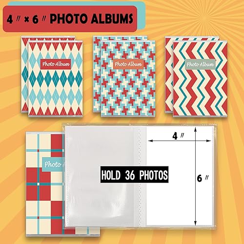 Miniatura 4 de NICKANG Álbum de fotos pequeño de 4 x 6 pulgadas, capacidad para 36 fotos, juego de 8, mini álbumes de fotos de 4 x 6, álbumes de fotos de 4 x 6,