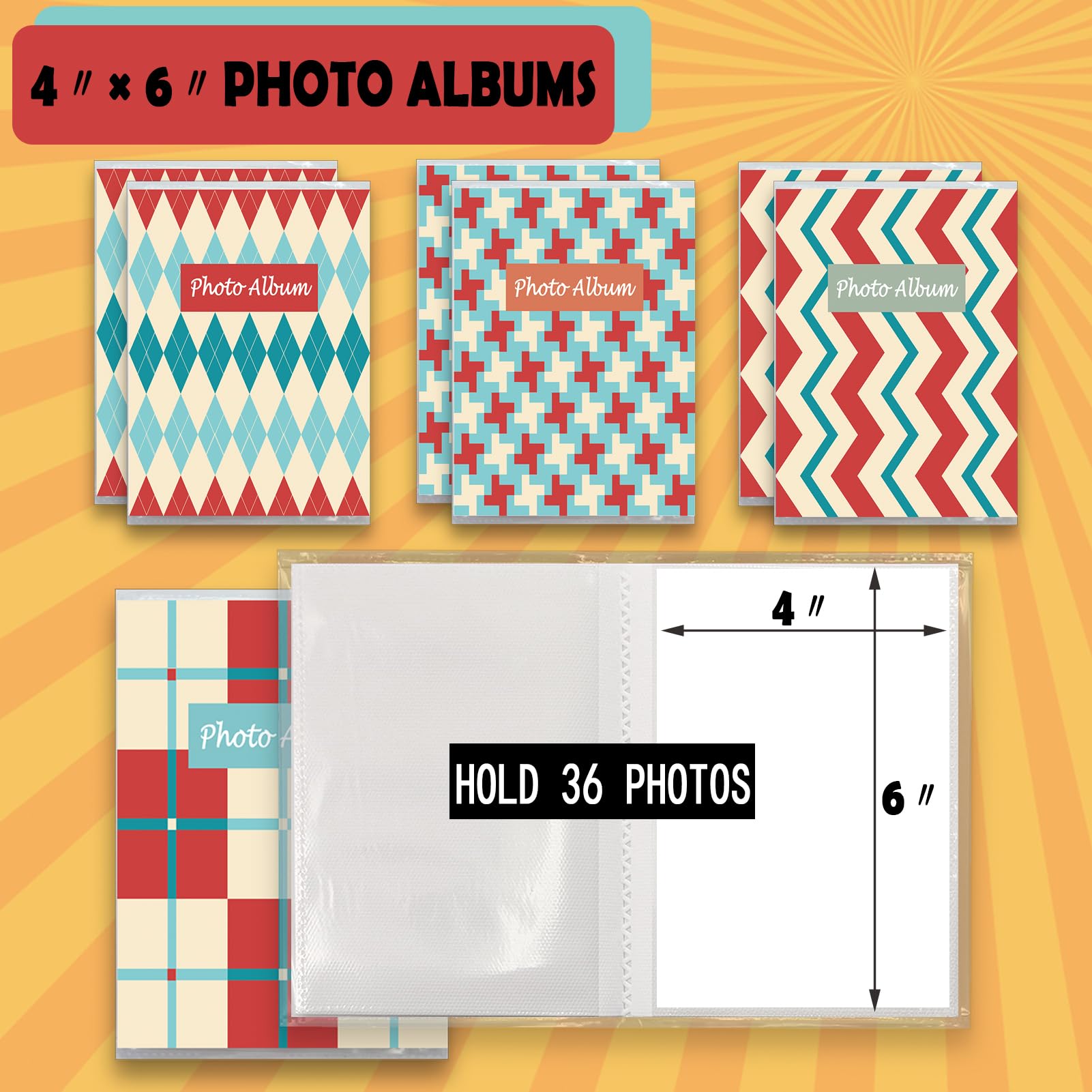 Amazon.co.jp: NICKANG 8パック 4 x 6 フォトアルバム 36枚収納