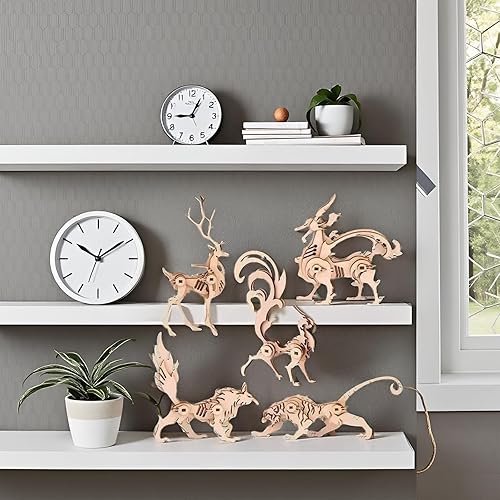 Miniatura 3 de Rompecabezas 5 en 1 de madera 3D de animales para adultos, kit de rompecabezas pintable para decoración del hogar y alivio del estrés