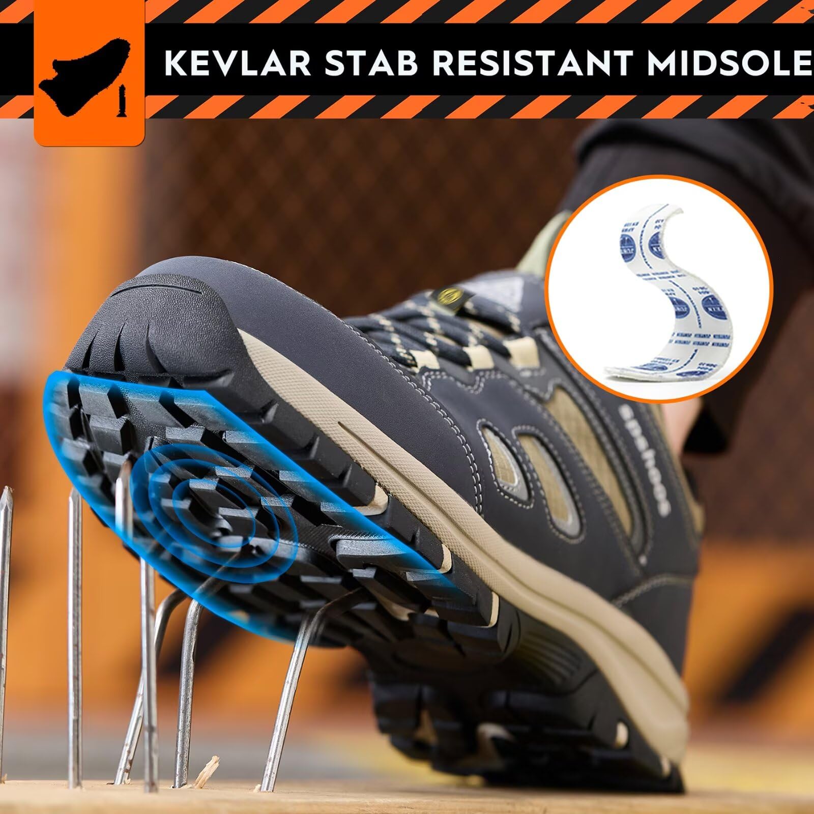 Scarpe Antinfortunistiche Uomo Donna S1P Scarpe da Lavoro ESD Leggere Antiscivolo con Punta in Acciaio Traspiranti Comode