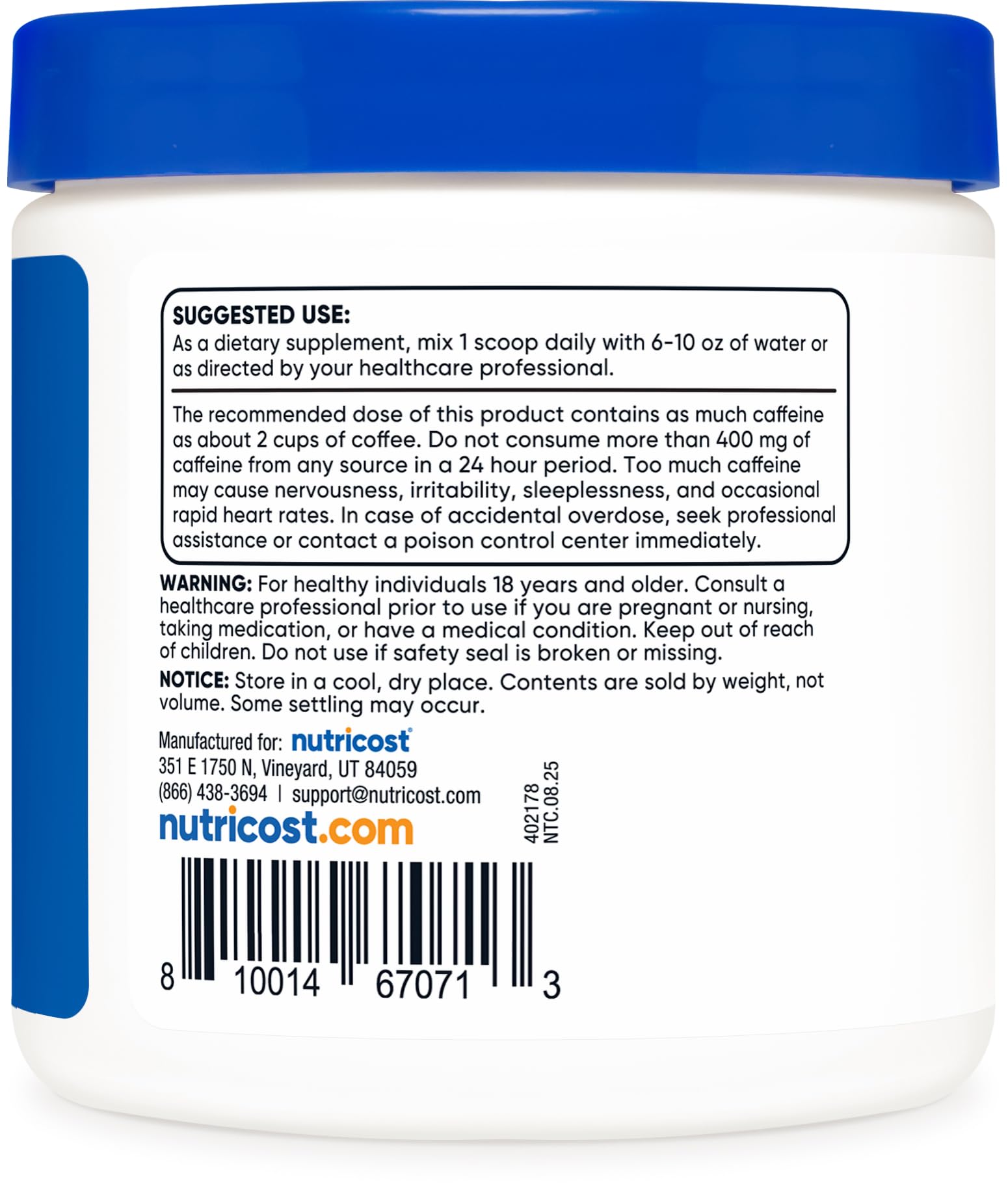 Nutricost Guarana Extract Powder 100 Grams Per Bottle — Amazon image 4