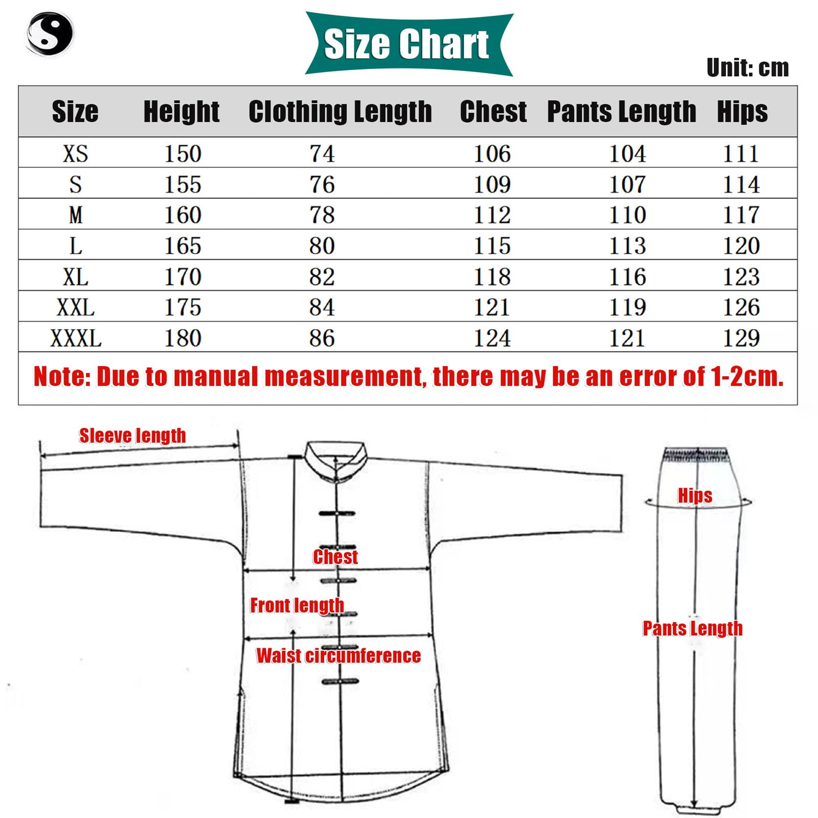 Uniforme da Tai Chi in Cotone e Lino,Uniformi Tradizionali Cinesi per Tai Chi e Wing Chun,Unisex Kung Fu e Arti Marziali Uniforme,Largo E Comodo,per Esercizi Mattutini,Tai Chi,Kung Fu