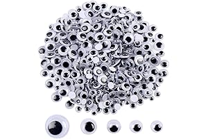 DECORA 500 Pieces 6mm-12mm Black Wiggle Googly Eyes with Self-Adhesive
