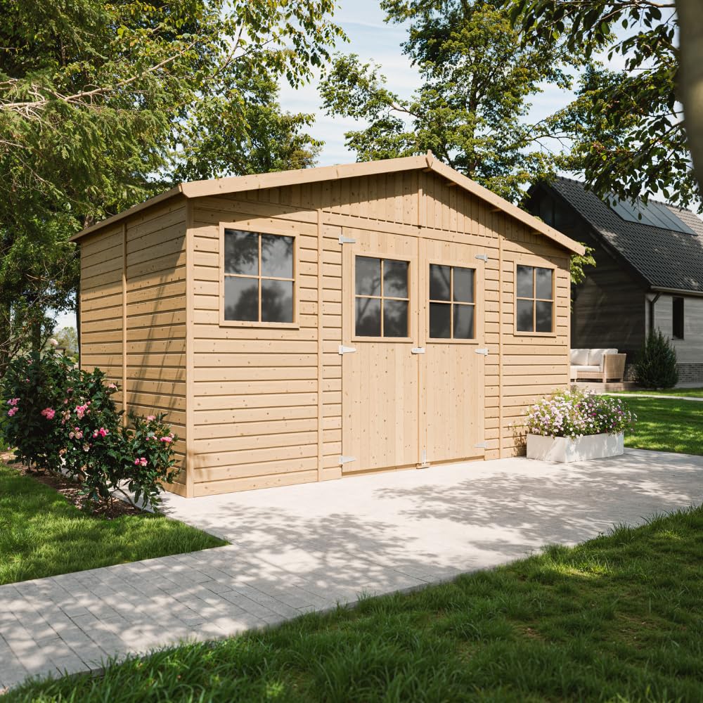Timbela M386C M386G - Houten tuinhuis-brandhoutschuurtje 4.33 m2 - met