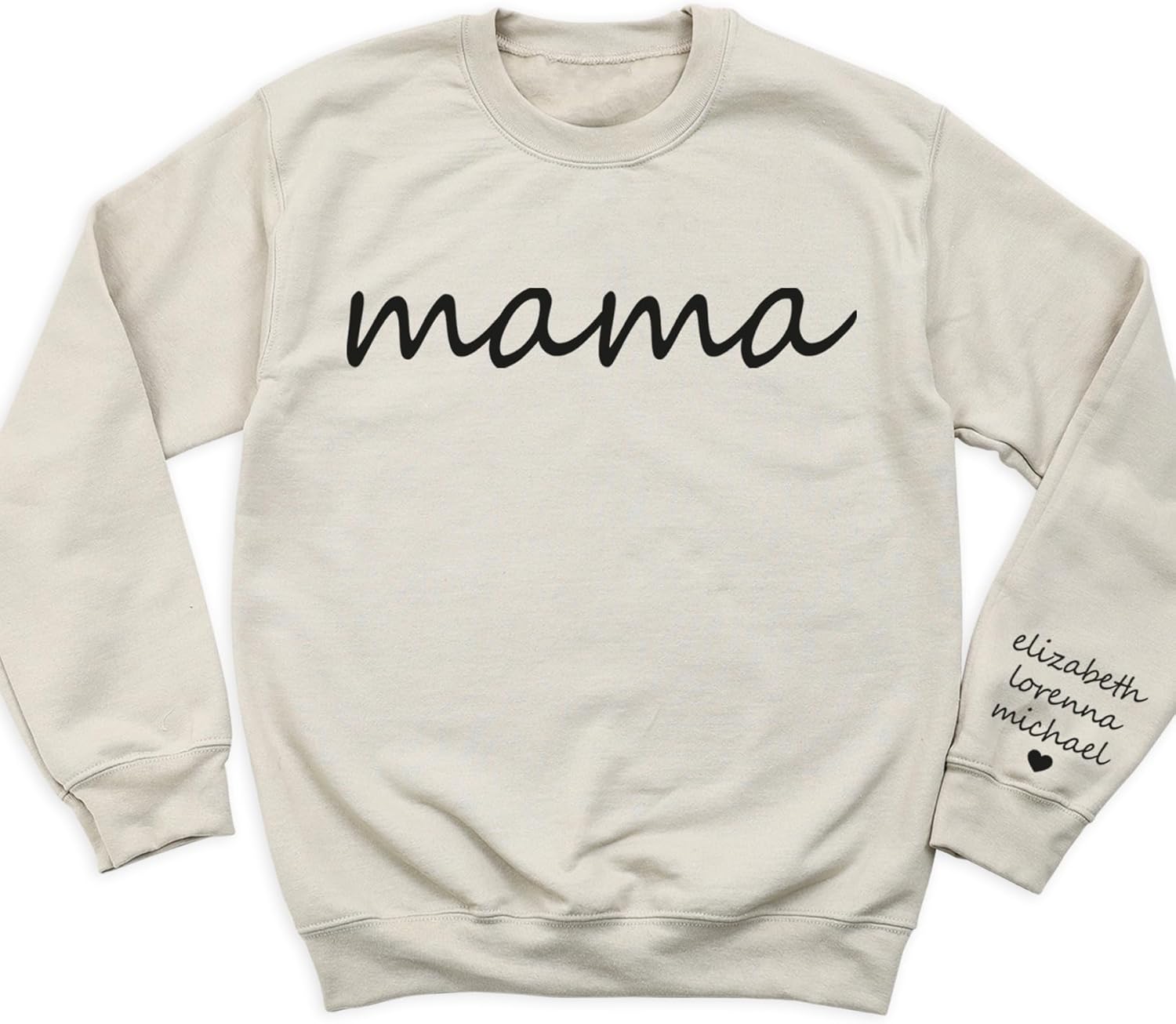 Custom Mama Sweatshirt With Kid Names On Sleeve, Personalized Mom Sweatshirt For Women, Mama Hoodie, Gifts For Mom Mothers Day Tee White