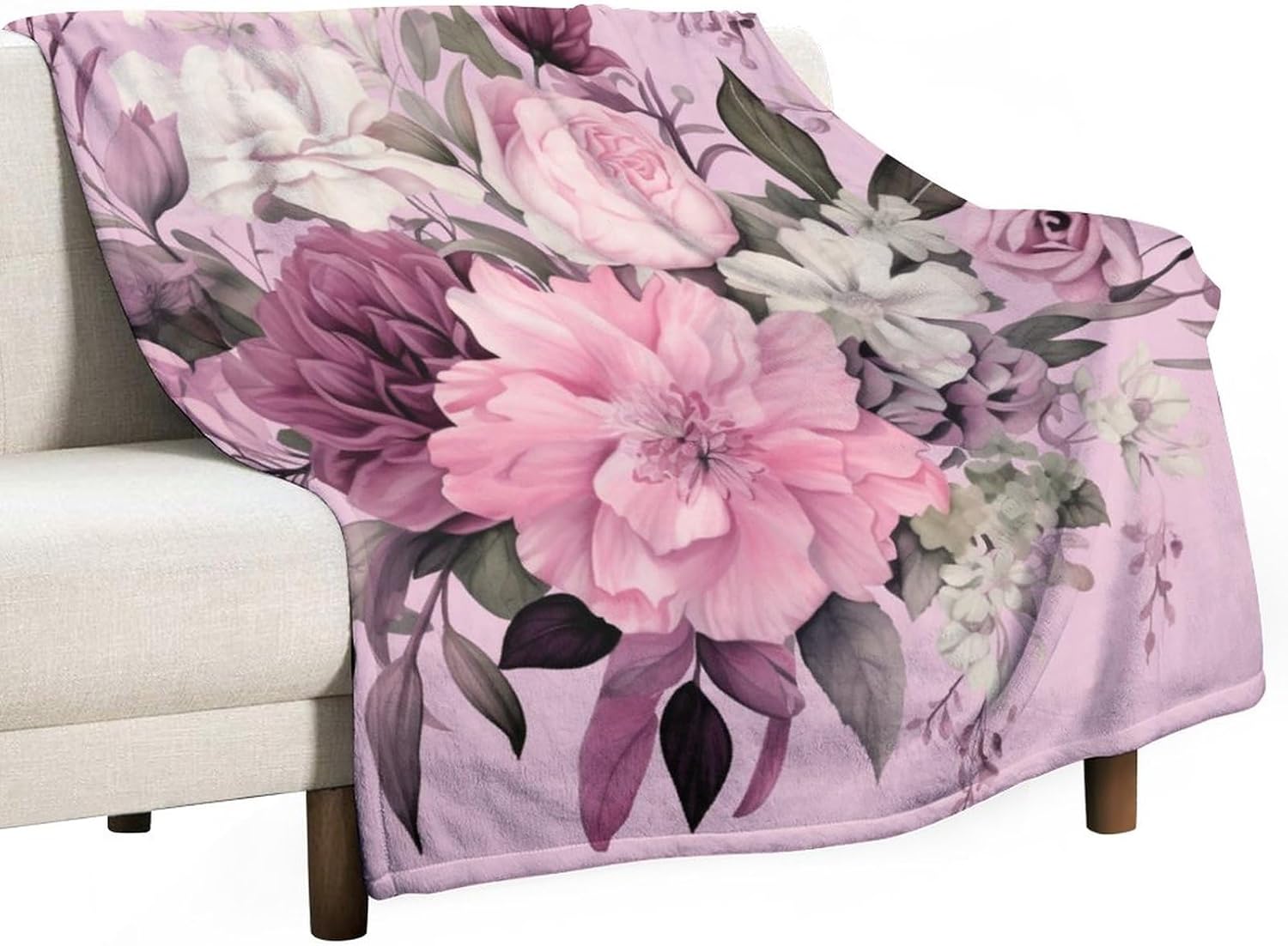 Blanket Blue & White Mediterranean Vintage Floral Throw Blankets Blue and White Floral Lightweight Super Soft Cozy Luxury Bed Blanket Microfiber for Couch Sofa Bed for Kids and Adults 70"x80"