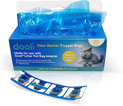 Miniatura 4 de dooli Ahorra un 10%! Adaptador de bolsa de basura para gatos y 25 recambios de bolsa (equivale a más de 4 recambios de marca)