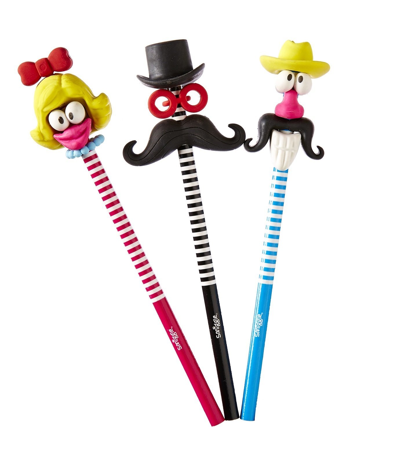 GeekGoodies Designer Fun Unique Pencil Rubber Stationary Set Birthday Gift - Set of 3