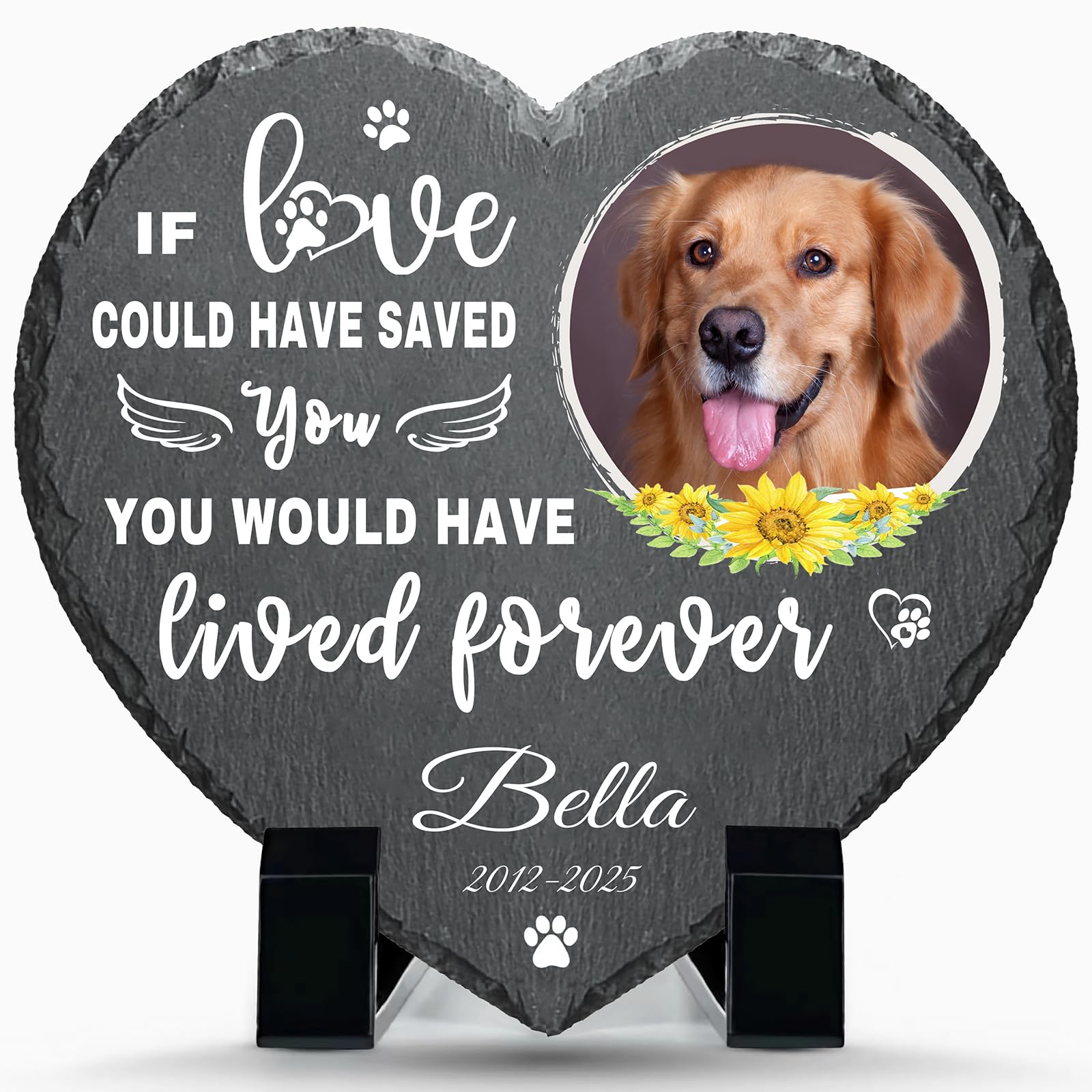 Alienc Personalised Pet Memorial Plaque – Dog Memorial Gifts, Cat & Dog Remembrance Gifts, Pet Plaques, Custom Grave Stone, Pet Tribute Keepsake