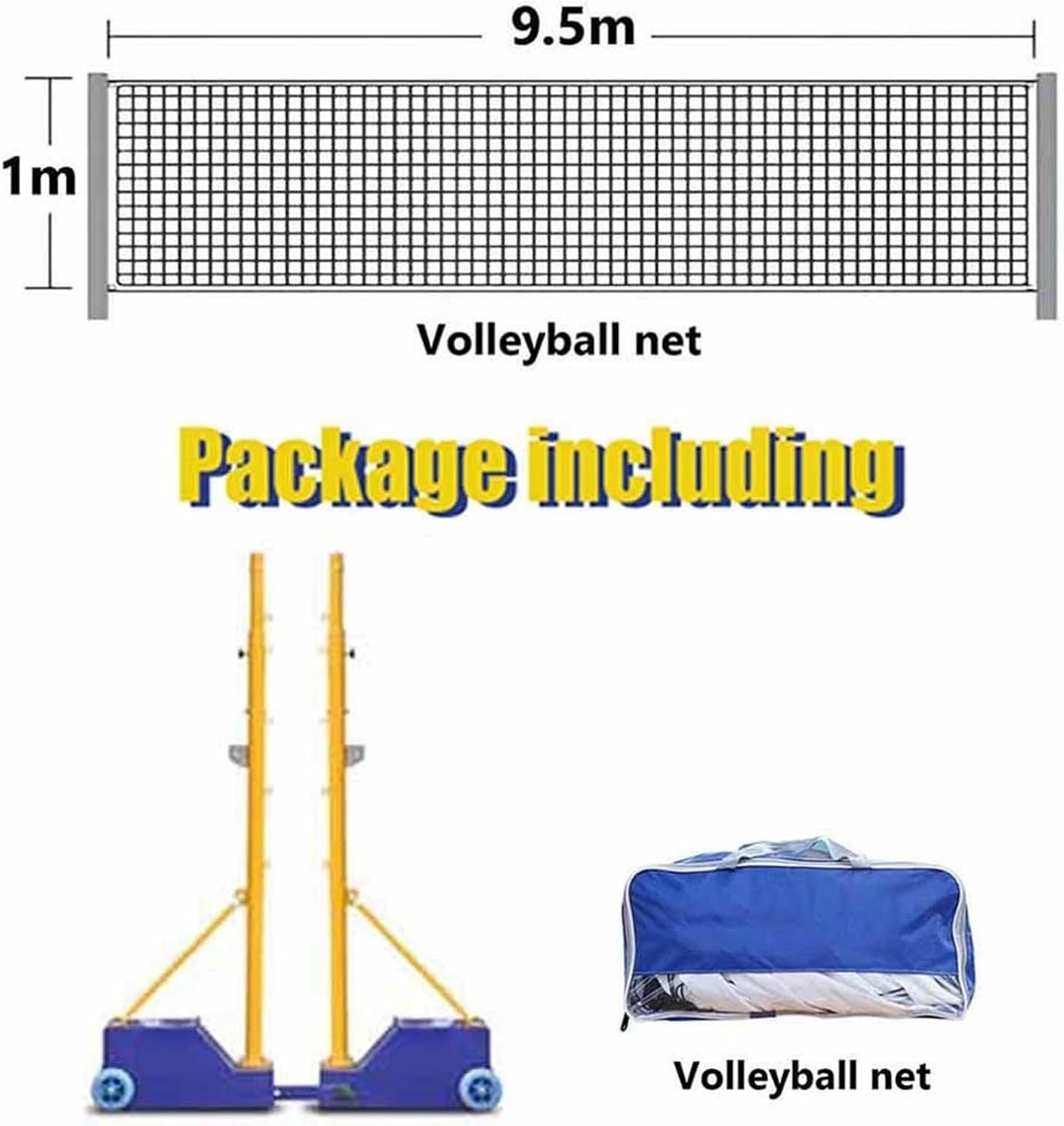 Volleyball Badminton Poles with Net, Portable Volleyball Net Stand with Wheels, Outdoor Sports Equipment for Adults & Youth (Style 1 5)