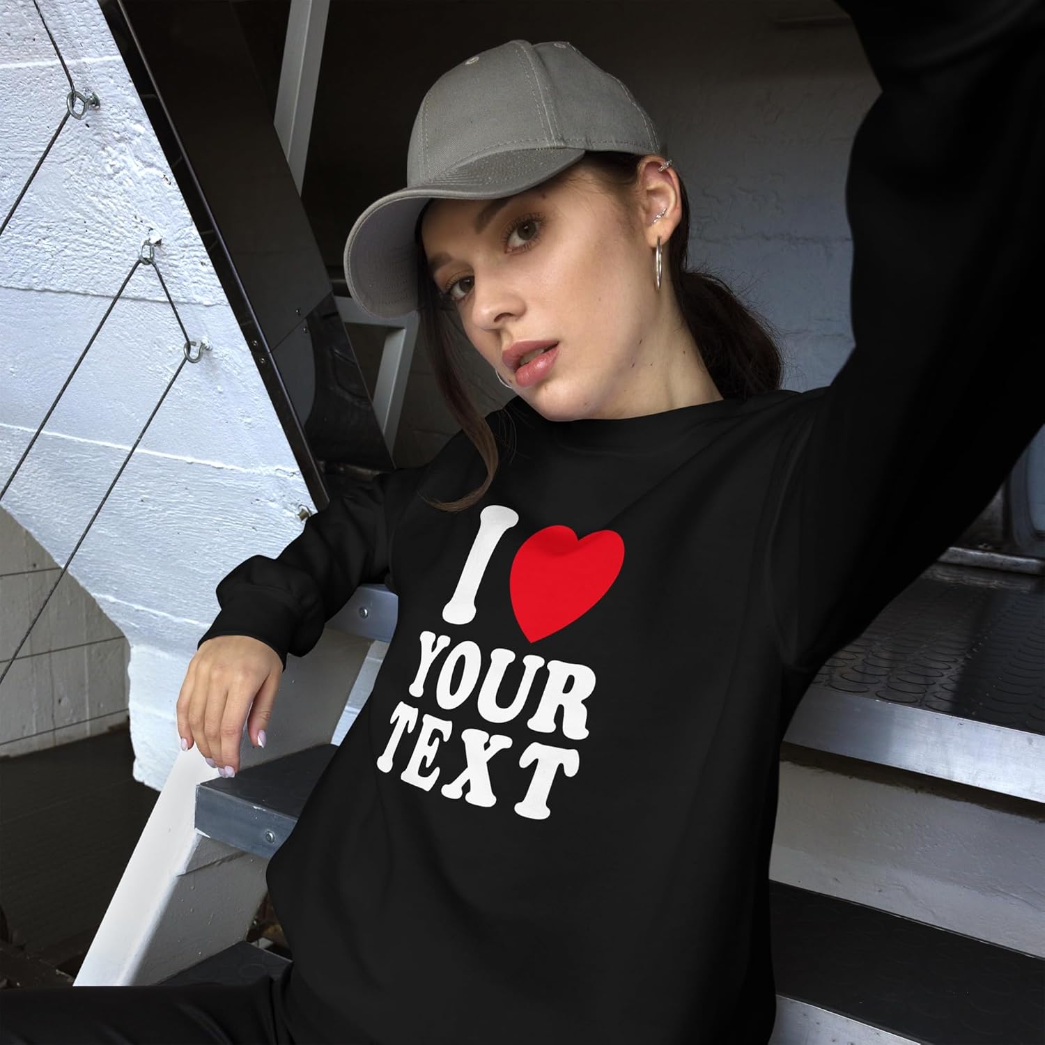 Personalized I Love Shirt with Custom Text, I Heart Shirt, Gift for Her, Couple, Girlfriend Boyfriend